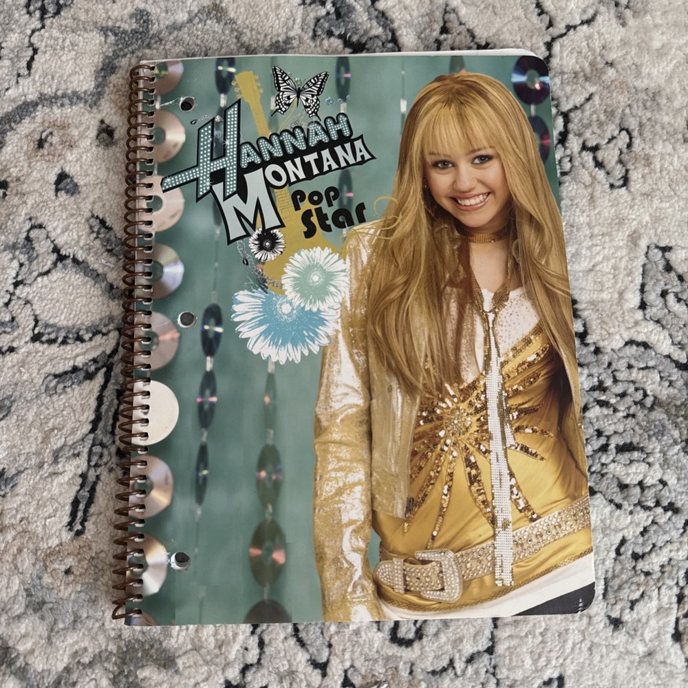 Disney Hannah Montana Spiral Notebook Wide Ruled Y2K